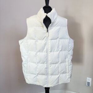 Lands' End Womens Cream Puffer Vest. Size 2X Or 20-22. Like New!